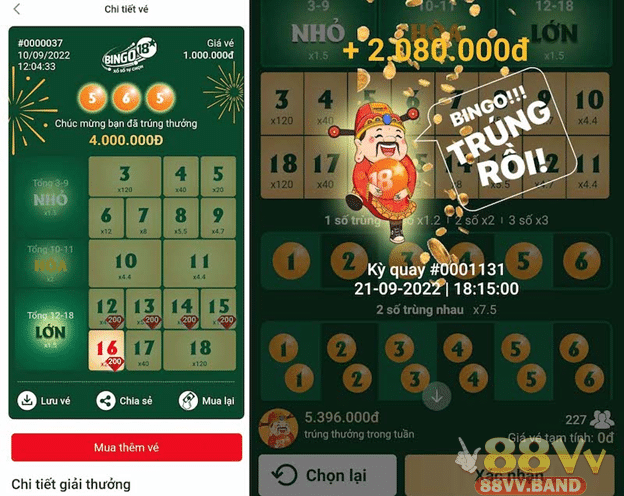 Xổ số nhanh trò chơi đặc biệt trên 88VV đầy hấp dẫn